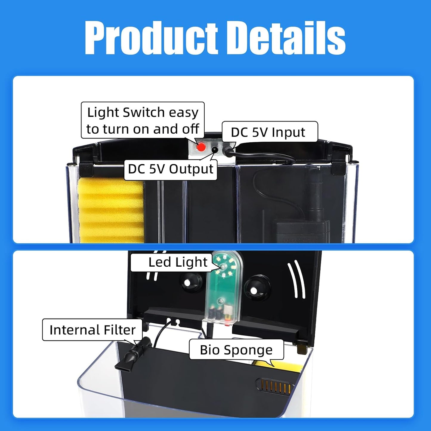 FAQUANEAT 1.2G Betta Tank Kit