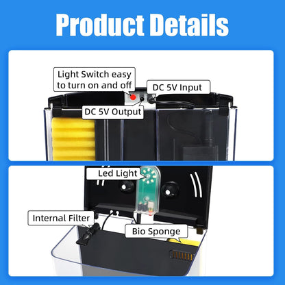 FAQUANEAT 1.2G Betta Tank Kit