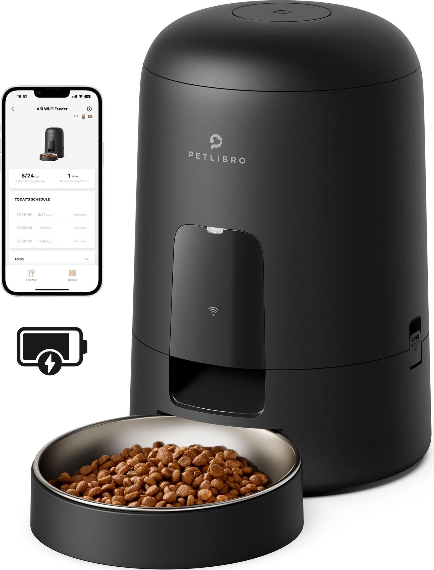 PETLIBRO 2L Wi-Fi Cat Feeder – Black