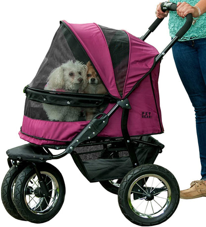 No-Zip Double Pet Stroller – Emerald