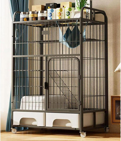 Wire Cage with Wheels & Shelf