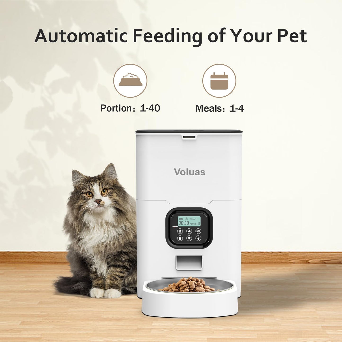 Auto Cat & Dog Feeder with Timer & Voice