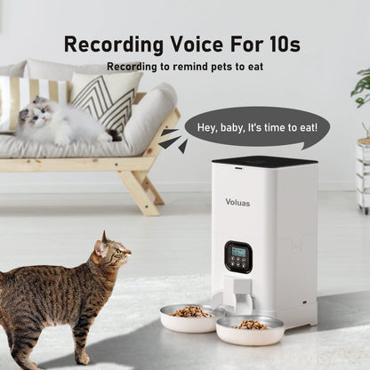 Voluas Dual Cat Feeder 6L Timer Bowls