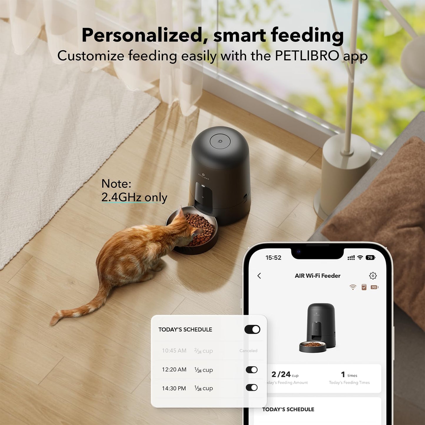 PETLIBRO 2L Wi-Fi Cat Feeder – Black