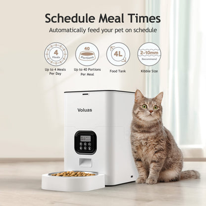 Auto Cat & Dog Feeder with Timer & Voice
