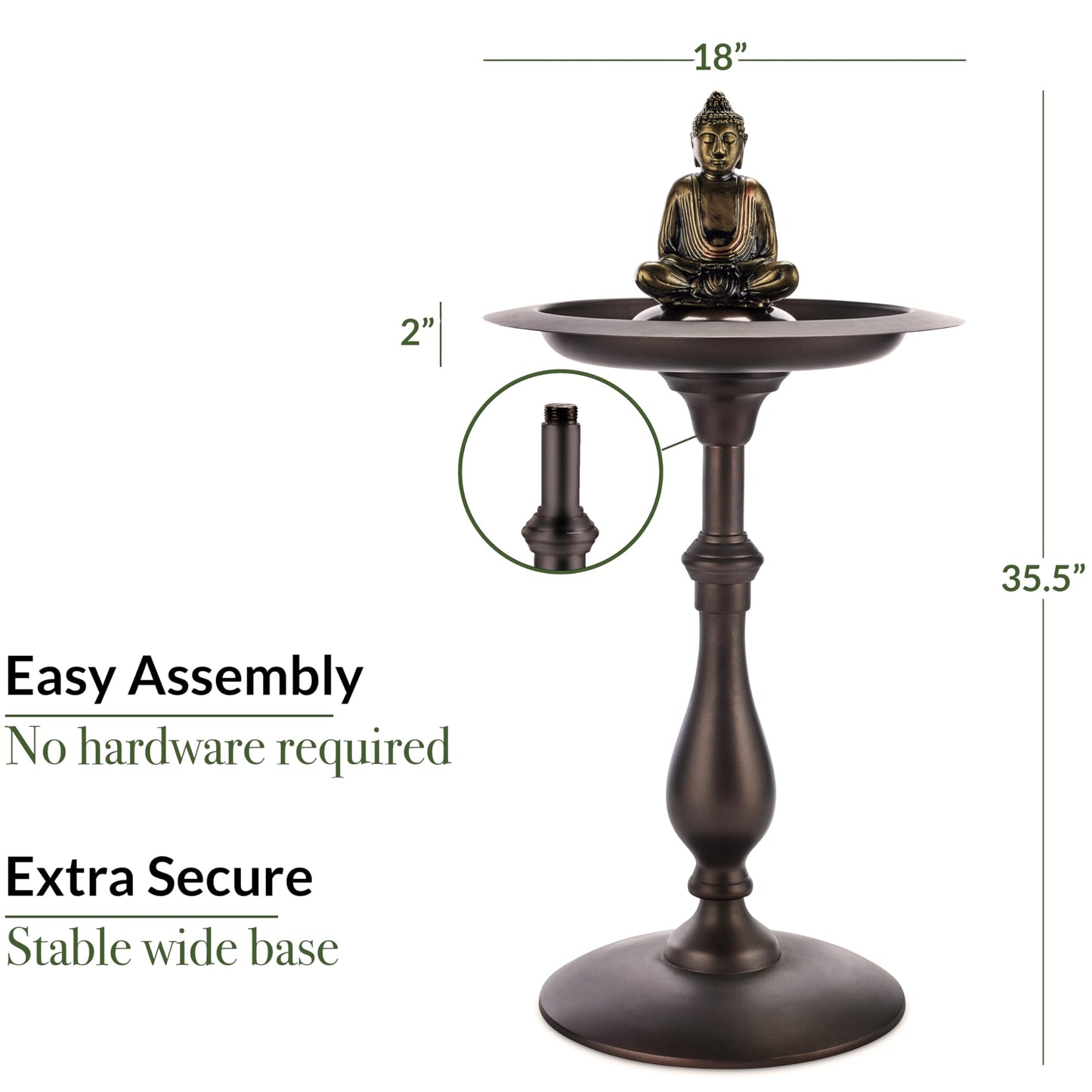 Bronze Buddha Bird Bath