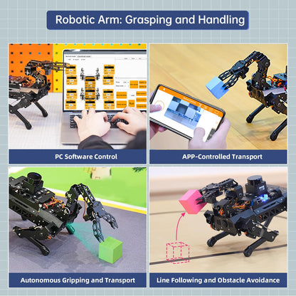 PuppyPi Robot Dog with ChatGPT Large AI Models AI Embodied Intelligence ROS Robotic Dog Vision Scene Voice Understanding SLAM Mapping Navigation Bionic Quadruped Robot, Pro Kit & RaspberryPi5 8GB