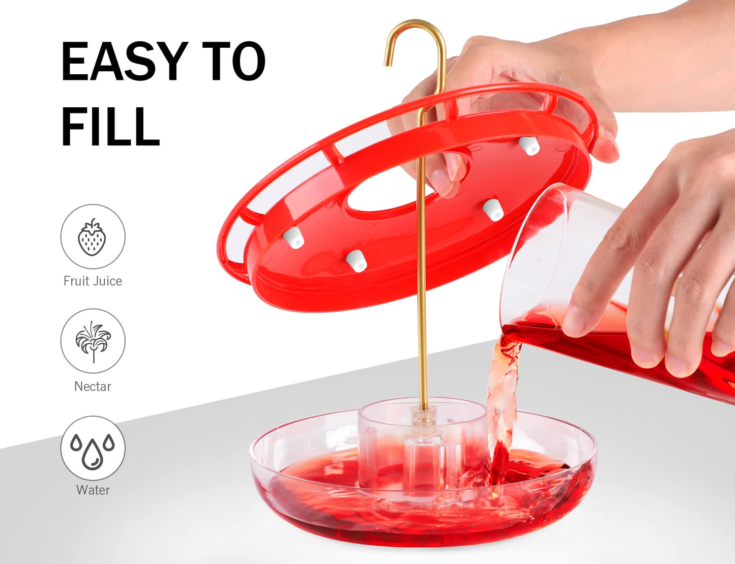 eWonLife 2-Pack Hummingbird Feeders, 16oz