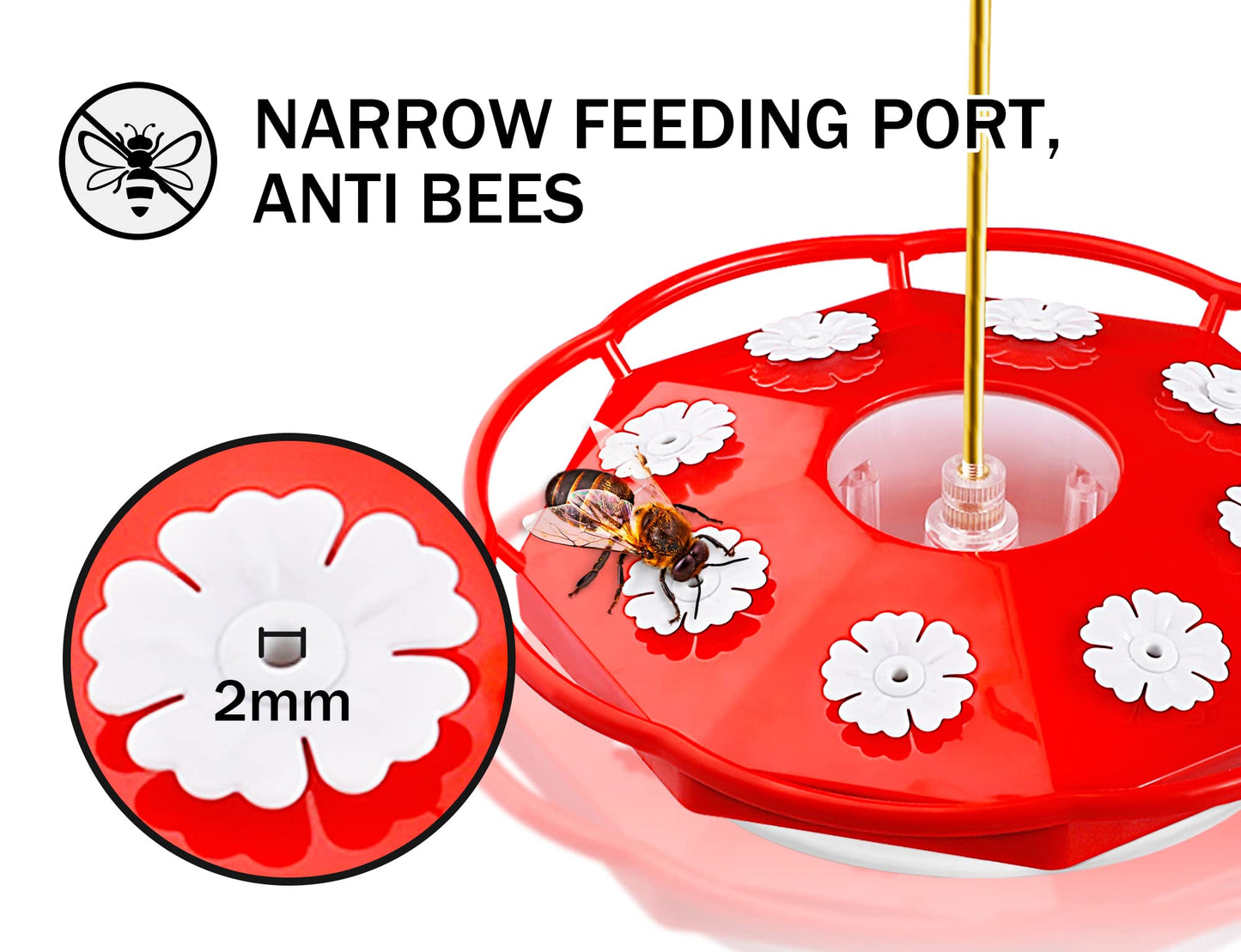 eWonLife 2-Pack Hummingbird Feeders, 16oz