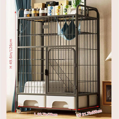 Wire Cage with Wheels & Shelf
