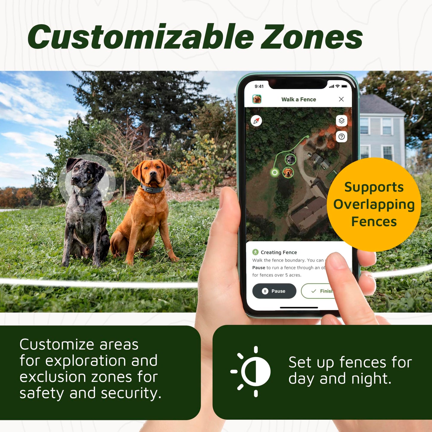 SpotOn GPS Wireless Dog Fence Collar, Accurate & Reliable, Unlimited Fences, Extended Battery Life Mode, No Subscription, Built in USA, Omni Collar Model, Large Dog Breed Neck Size 19"-26"
