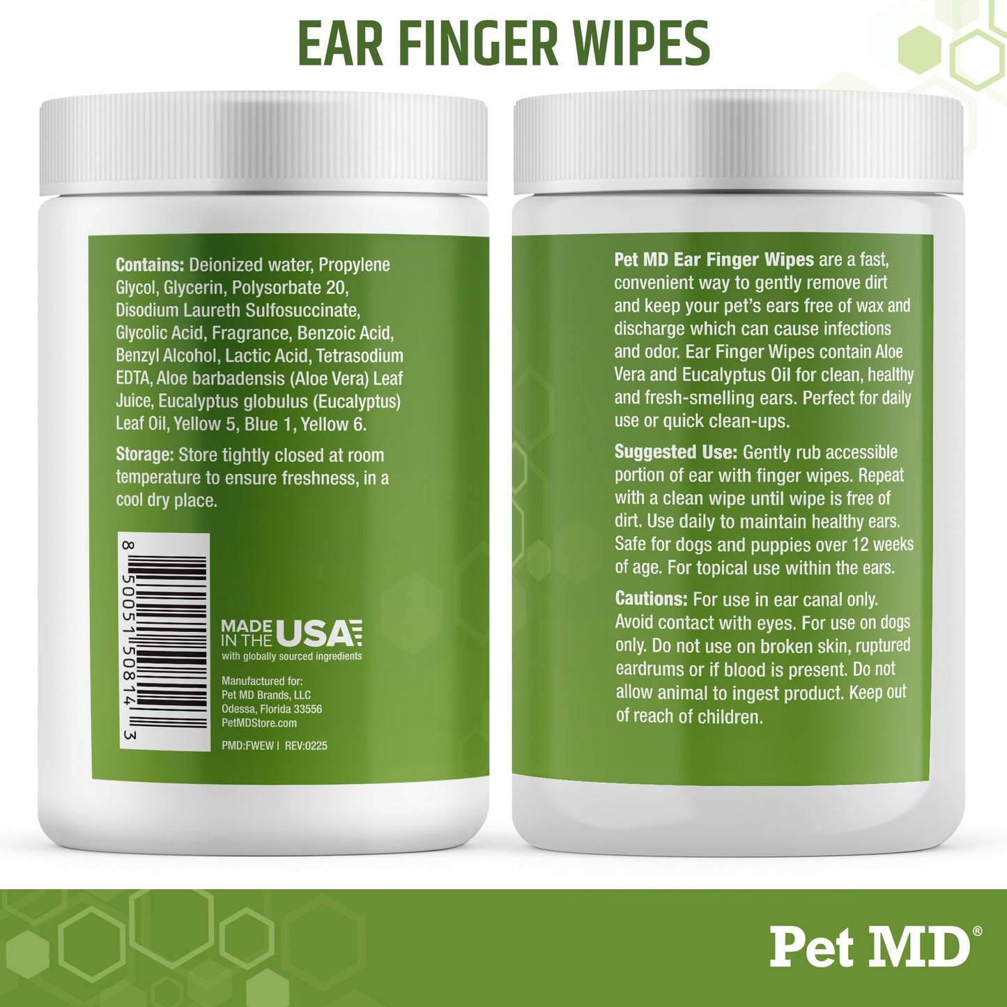 Pet MD Dog Ear Wipes - 100 Count