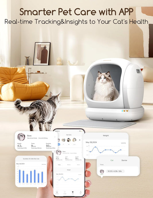 MeoWant Smart Cat Litter Box 75L