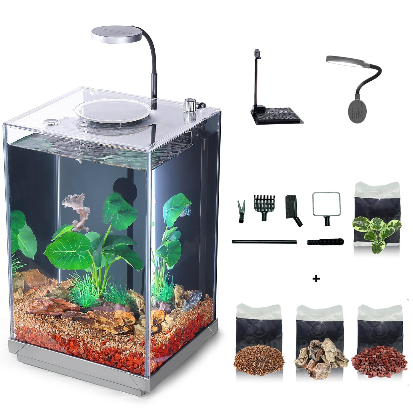 Betta Fish Tank 1.25 Gal Starter Kit