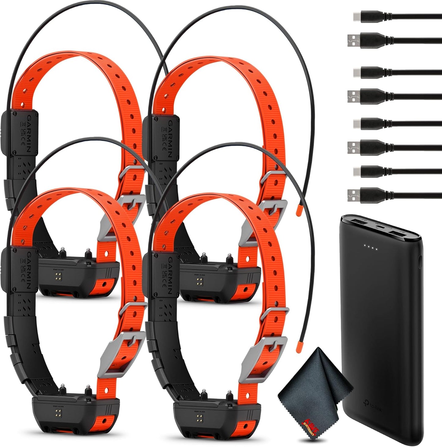 Garmin Alpha TT25 GPS Dog Tracking and Training Collar, Train Your Dog with Audible Tone and Vibration, Location Tracker Collar with Led Beacon Lights with Portable Charger and 4X Collar Bundle