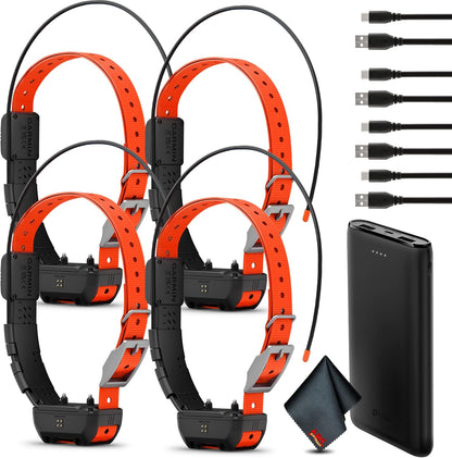 Garmin Alpha TT25 GPS Dog Tracking and Training Collar, Train Your Dog with Audible Tone and Vibration, Location Tracker Collar with Led Beacon Lights with Portable Charger and 4X Collar Bundle