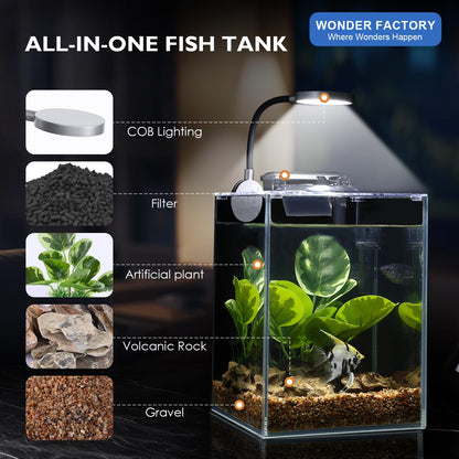 Betta Fish Tank 1.25 Gal Starter Kit